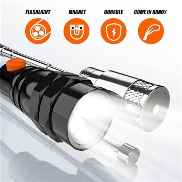 Magnetic Pickup Tool Kit with 1 & 15 lb Magnet Stick - Picture 2 of 7